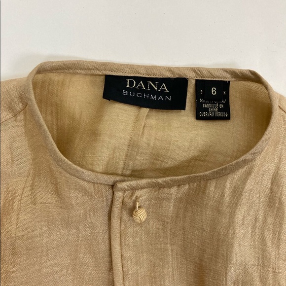 Dana Buchman gold button up tunic - Picture 3 of 6